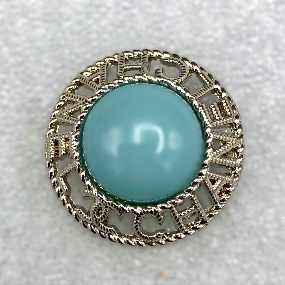 Vintage CHANEL button Silver and Blue
